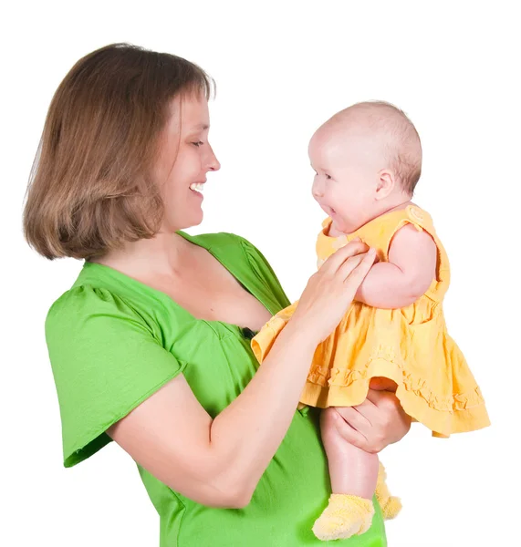 Kvinnan håller de små barnet — Stockfoto