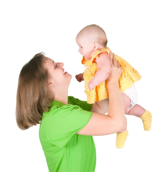 Жінка тримає маленьку дитину — стокове фото