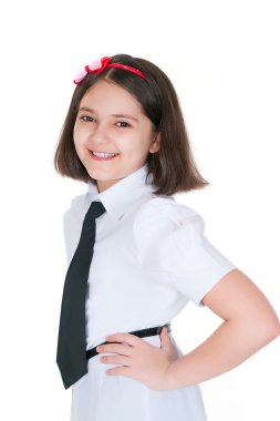 The schoolgirl in a uniform clipart