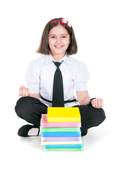 Schülerin meditiert — Stockfoto