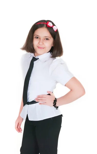 De schoolmeisje in een uniform — Stockfoto