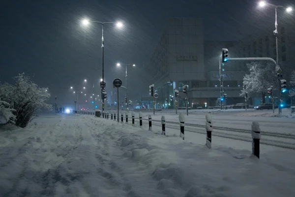 Zima w centrum Warszawy — Zdjęcie stockowe