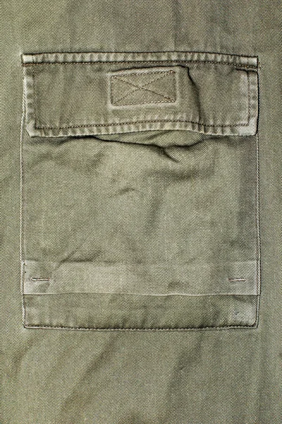 Military green jacket close up