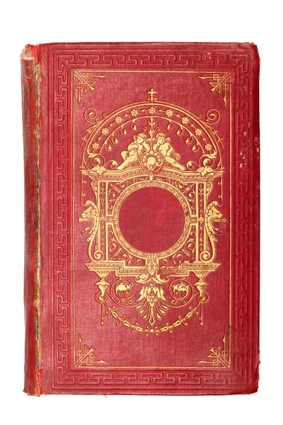 Altes rotes Jahrgangsbuch mit Gold verziert — Stockfoto