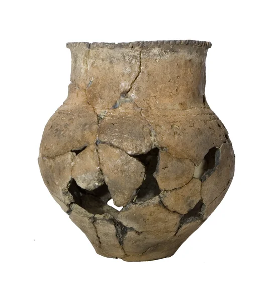 Isolerade gamla trasiga potten — Stockfoto