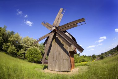 Beautiful landscape with windmill clipart