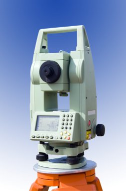 Theodolite measurement instrument outdoors isolated clipart