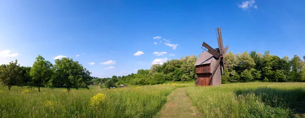 Schöne Landschaft mit Windmühle — Stockfoto