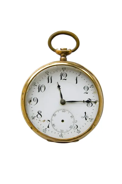 stock image Old pocket watch isolated over white