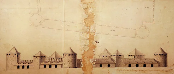 Velho plano da fortaleza Bender 1750 — Fotografia de Stock