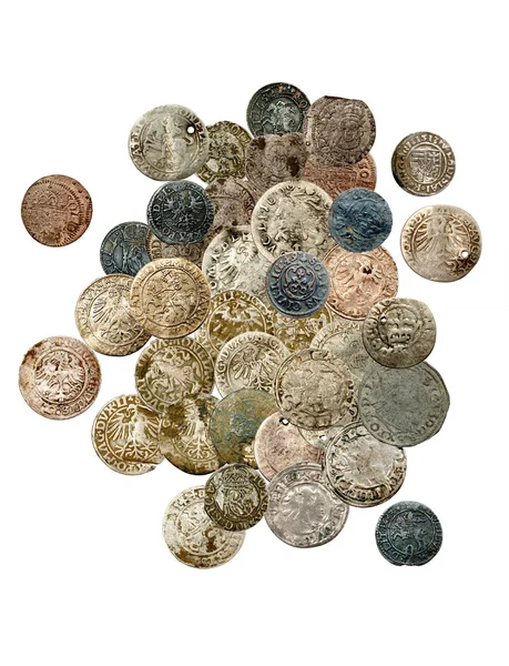Średniowiecznej Europy monety Polska Litwa — Zdjęcie stockowe