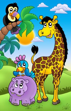 Group of various African animals 1 clipart