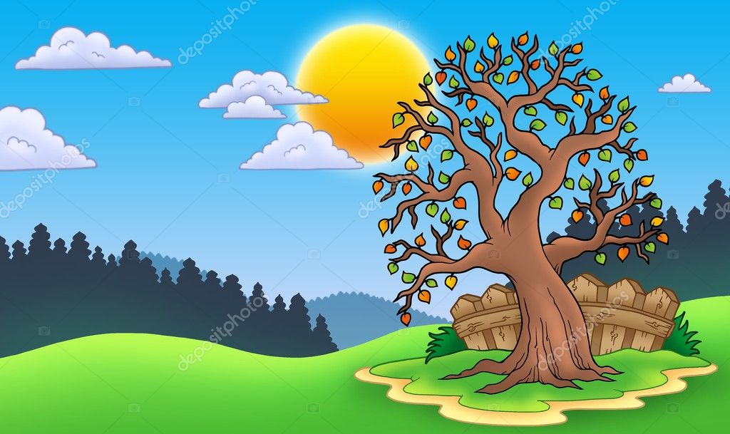 Leafy tree in autumn landscape Stock Photo by ©clairev 3947102 Leafy tree in autumn landscape Stock Photo by ©clairev 3947102