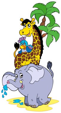 Cartoon African animals clipart