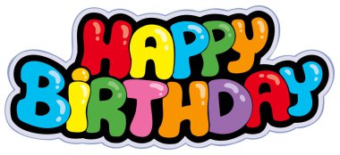 Happy birthday cartoon sign clipart