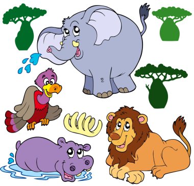 Set of African animals 1 clipart