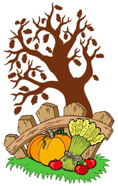 Thanksgiving motive with tree clipart