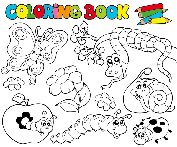 Livre à colorier avec petits animaux 1 — Image vectorielle