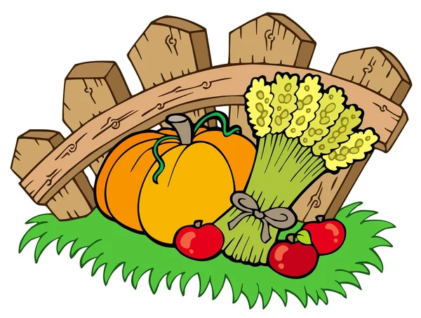 Thanksgiving motive with harvest — Stock Vector
