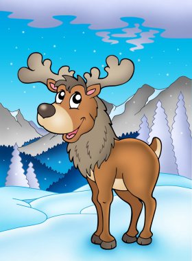 Winter theme with reindeer clipart