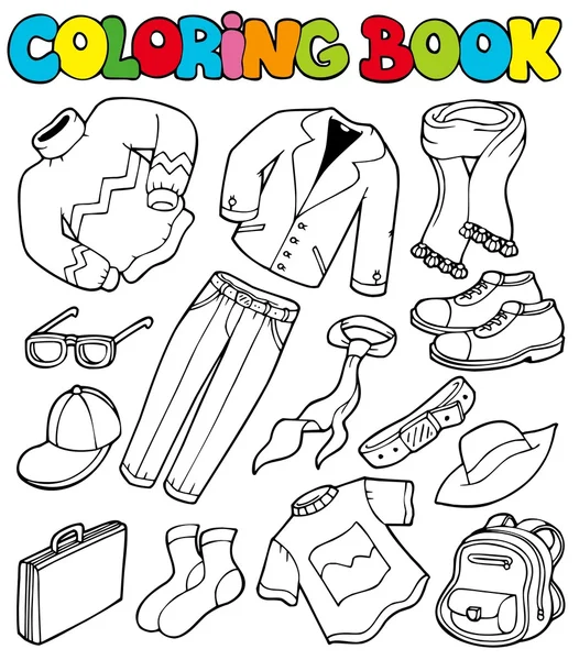 Libro para colorear con ropa 1 — Archivo Imágenes Vectoriales