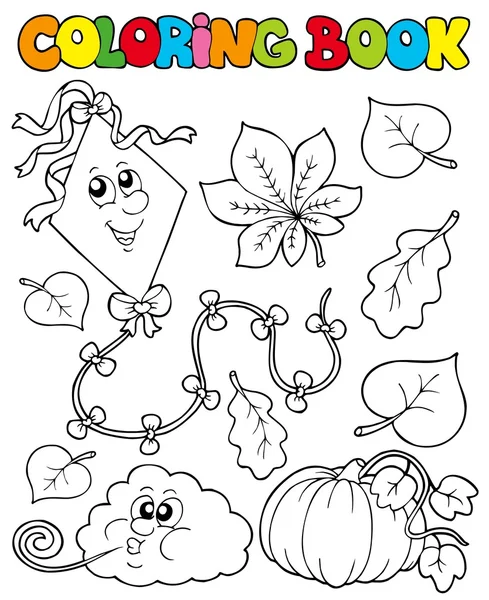 Livre à colorier avec thème d'automne 1 — Image vectorielle