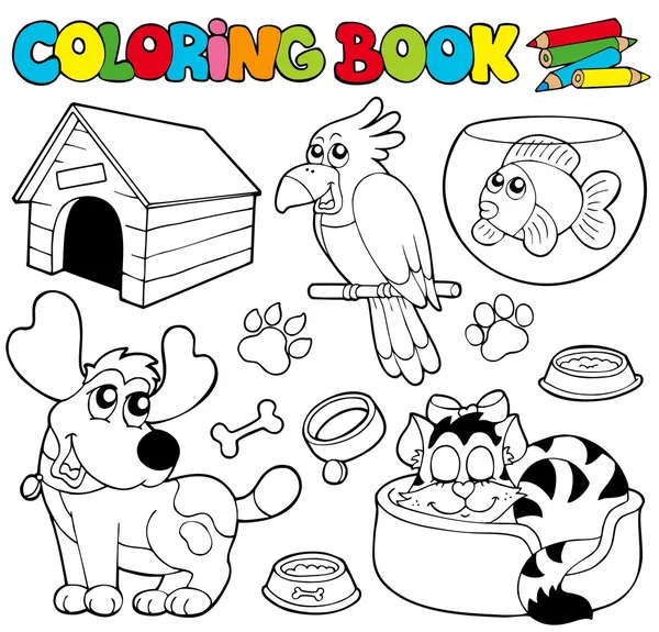 Coloring book with pets 1 — Stock Vector