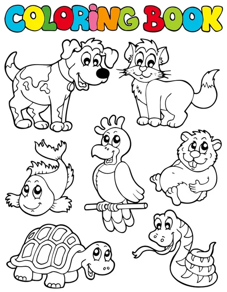 Libro para colorear con mascotas 2 — Archivo Imágenes Vectoriales