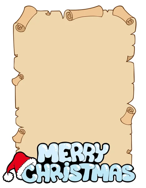 Parchemin avec signe de Joyeux Noël — Image vectorielle