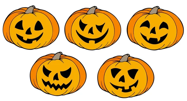Various Halloween pumpkins — Stock Vector
