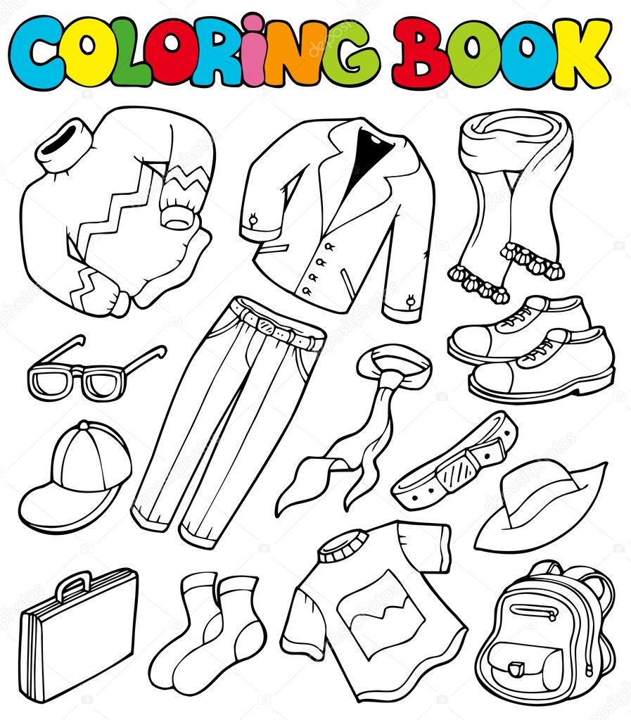 Livre à colorier avec vêtements 1 Vecteur par ©clairev 4137563