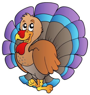 Happy cartoon turkey clipart