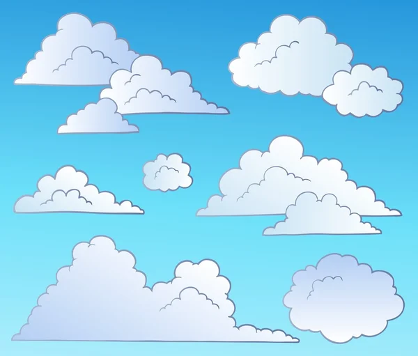 Cartoon clouds collection — Stock Vector