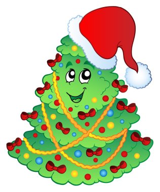 Decorated Christmas tree 2 clipart