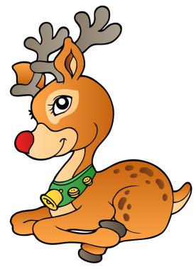 Young Christmas reindeer 1 clipart