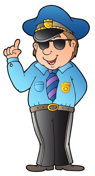 Caricature conseillant policier — Image vectorielle