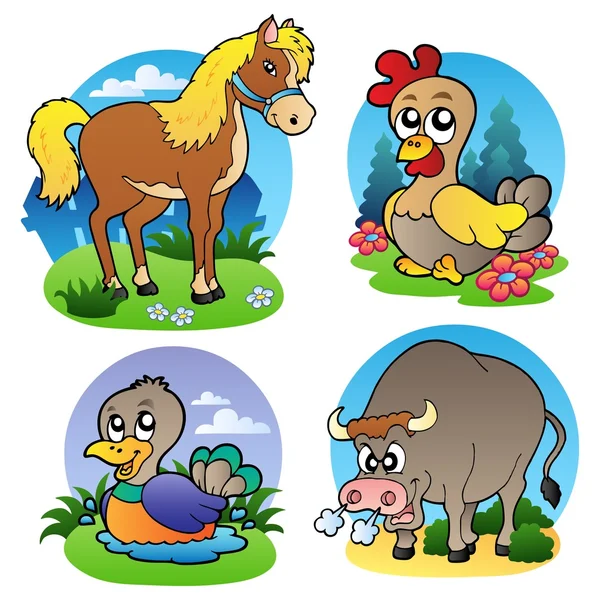 Varios animales de granja 2 — Archivo Imágenes Vectoriales