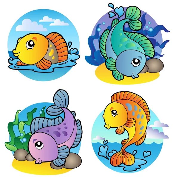 Divers poissons d'eau douce 1 — Image vectorielle
