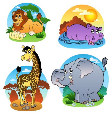 Various tropical animals 1 clipart