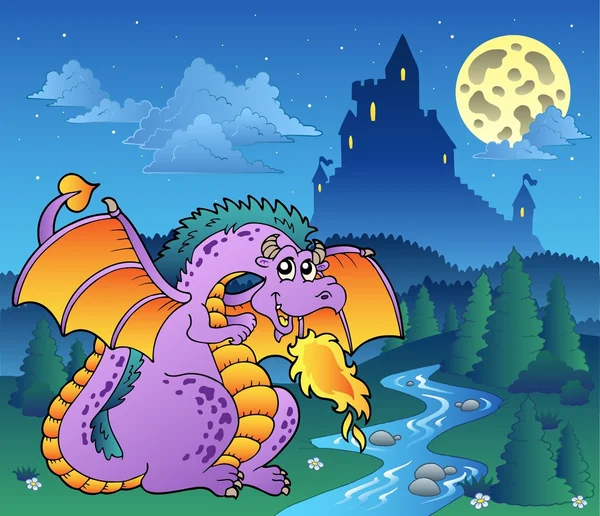 Sprookje afbeelding met draak 3 — Stockvector
