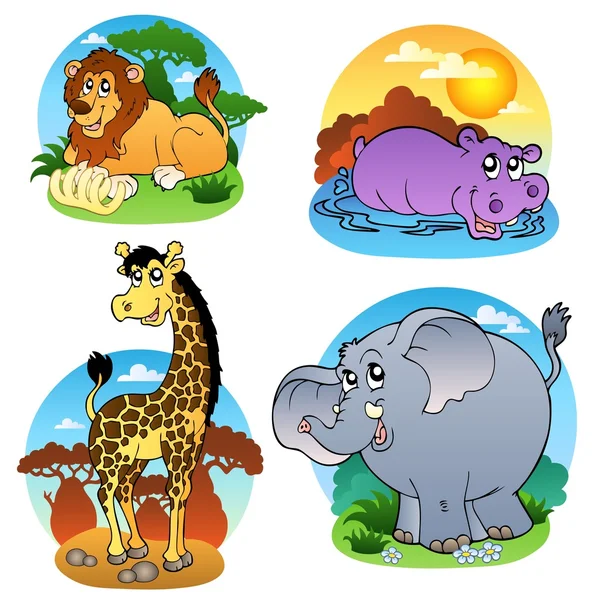 Various tropical animals 1 — Stock Vector