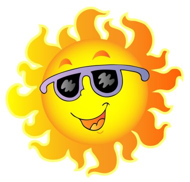 Happy Sun with sunglasses clipart