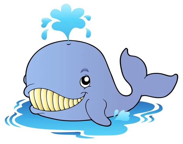Grande baleine de dessin animé — Image vectorielle