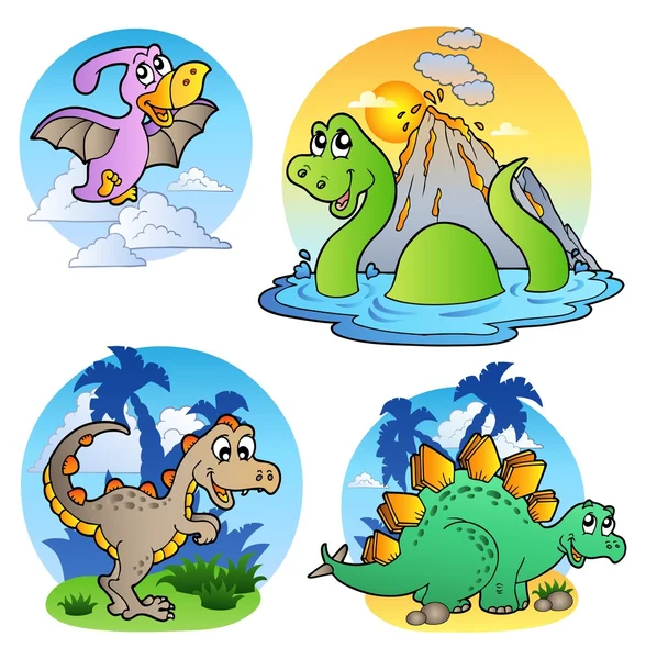 Varie immagini di dinosauri 1 — Vettoriale Stock