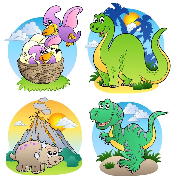 Várias imagens de dinossauros 2 —  Vetores de Stock