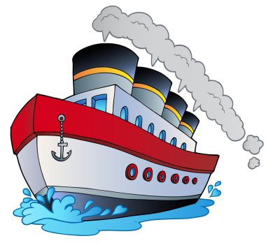 Big cartoon steamship clipart