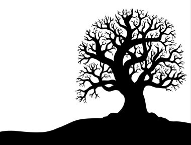 Silhouette of tree without leaf 1 clipart