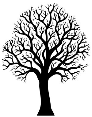 Silhouette of tree without leaf 2 clipart