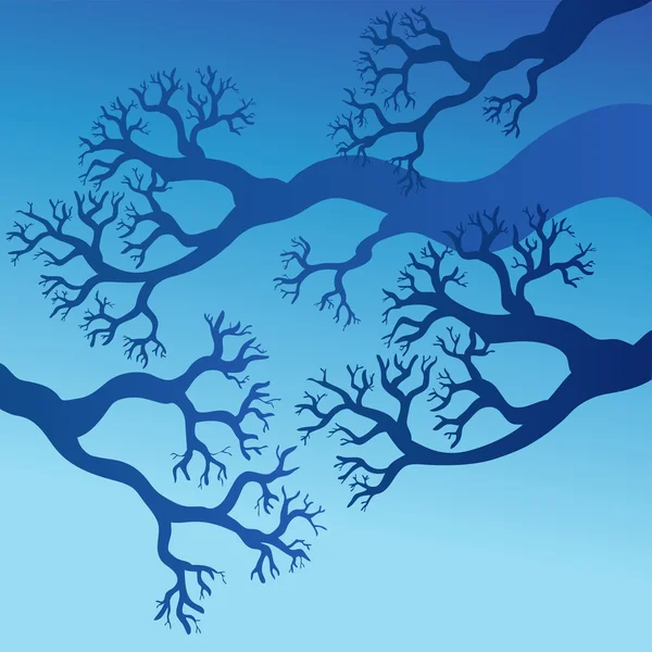 Ramos de árvore com céu azul —  Vetores de Stock