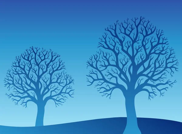 Two blue trees — Stock Vector